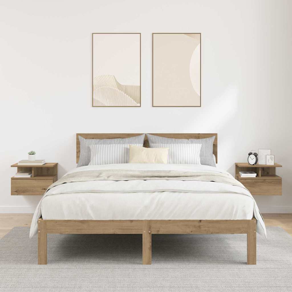 vidaXL Nachtkastje zwevend 40x31x27 cm bewerkt hout wit