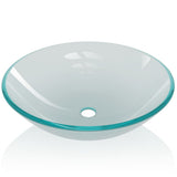 vidaXL Tempered Glass Wash Basin 42 cm Transparent
