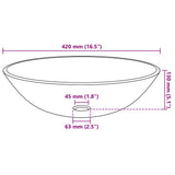 vidaXL Tempered Glass Wash Basin 42 cm Transparent