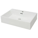 vidaXL Bathroom Sink with Faucet Hole White 51.5x38.5x15 cm Ceramic