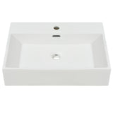 vidaXL Bathroom Sink with Faucet Hole White 51.5x38.5x15 cm Ceramic