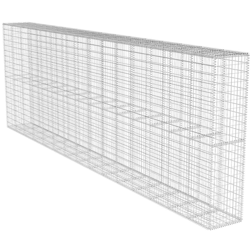 vidaXL Gabion Wall with Lid 600x50x100 cm Galvanized Steel