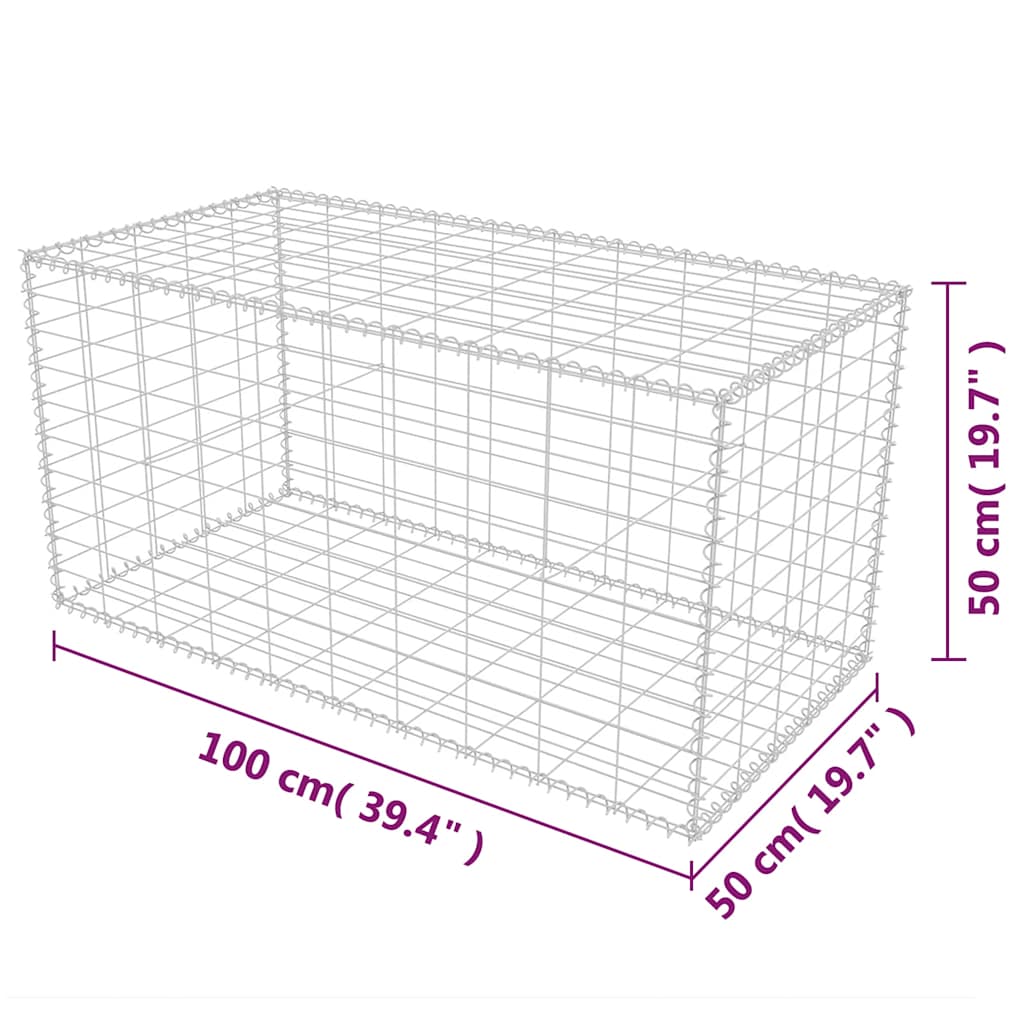 vidaXL Gabion Basket 200x30x100 cm Galvanized Steel