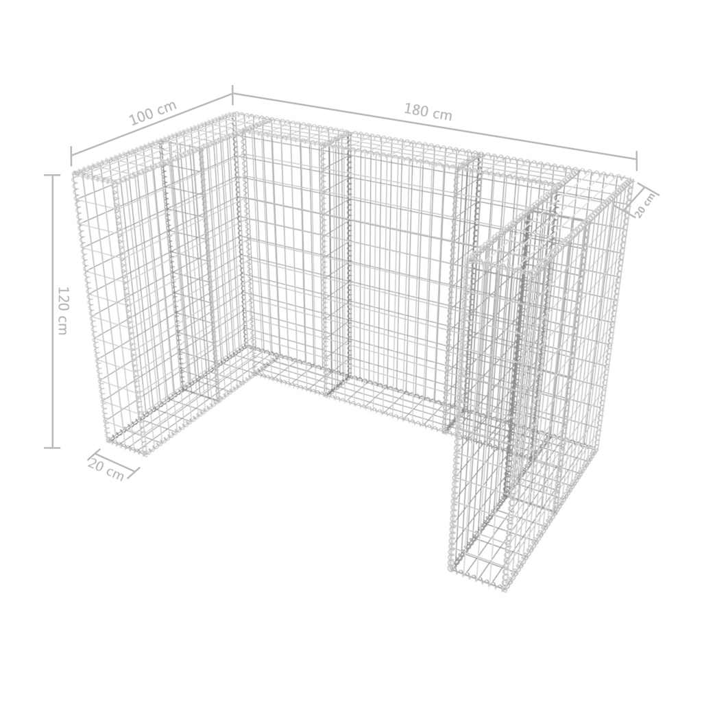 vidaXL Gabion Single Bin Enclosure 110x100x120 cm Steel