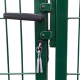 vidaXL Garden Gate with Posts 350x100 cm Steel Green