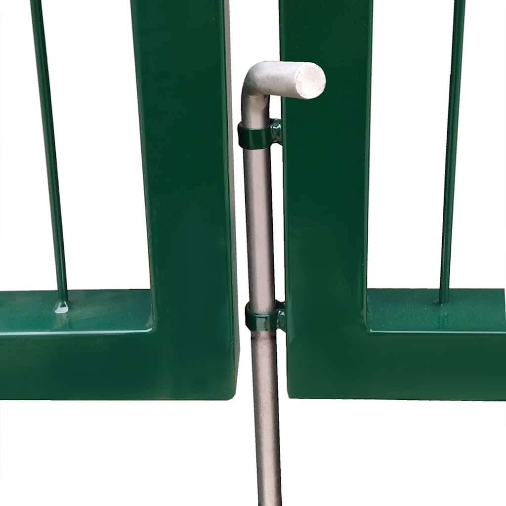 vidaXL Garden Gate with Posts 350x100 cm Steel Green