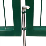 vidaXL Garden Gate with Posts 350x100 cm Steel Green