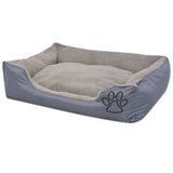 vidaXL Dog Bed with Padded Cushion Size S Grey