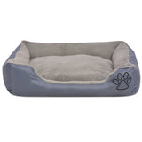 vidaXL Dog Bed with Padded Cushion Size S Grey
