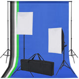 vidaXL Photo Studio Set with 5 Backdrops & 2 Softboxes