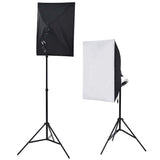 vidaXL Photo Studio Set with 5 Backdrops & 2 Softboxes