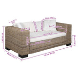 vidaXL 2-Seater Sofa Set Rattan 7-Piece