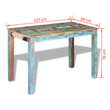 vidaXL Dining Table 115x60x76 cm Solid Reclaimed Wood