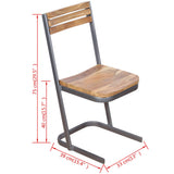 vidaXL Eetkamerstoelen 2 st massief teakhout