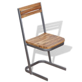 vidaXL Eetkamerstoelen 2 st massief teakhout