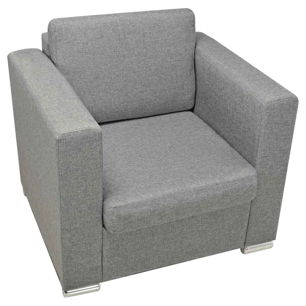 vidaXL Armchair fabric light gray
