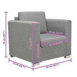 vidaXL Armchair fabric light gray