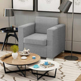 vidaXL Armchair fabric light gray