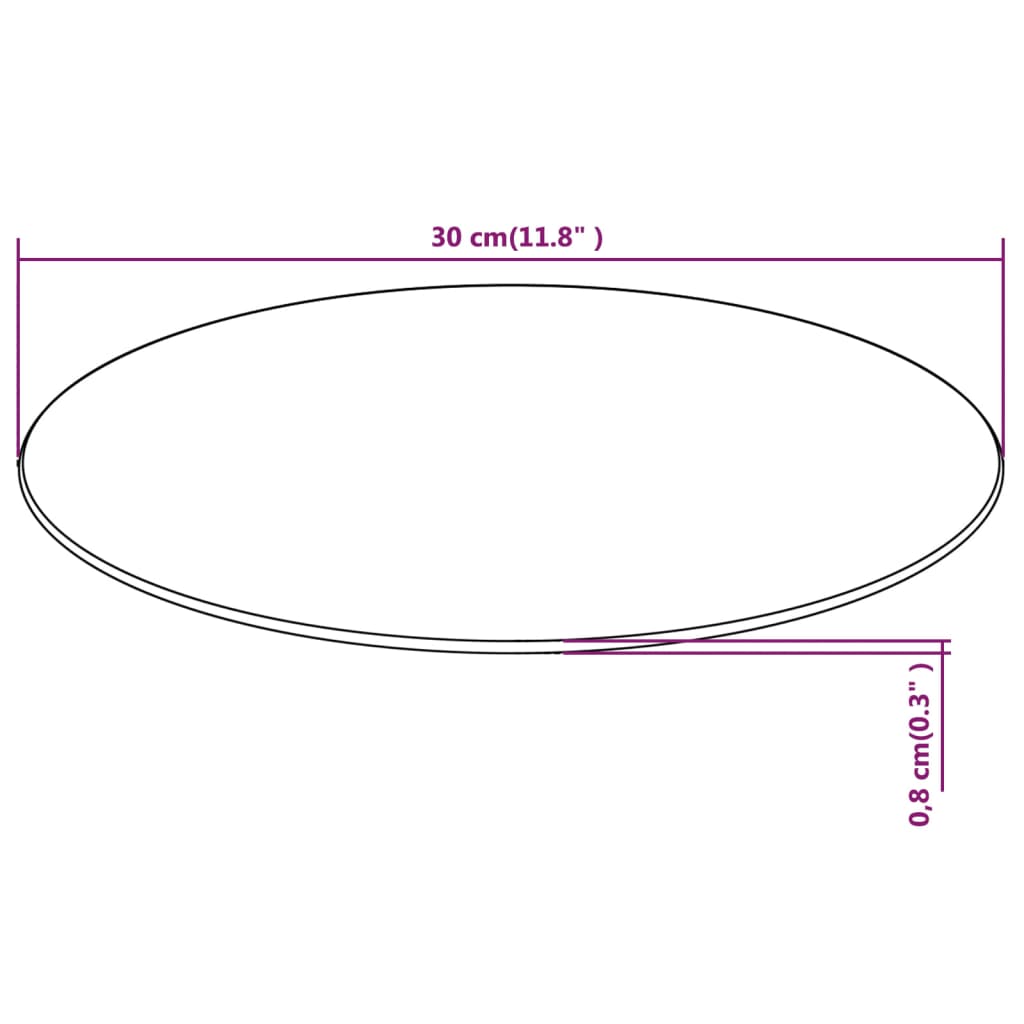 vidaXL Tafelblad van gehard glas 300 mm rond