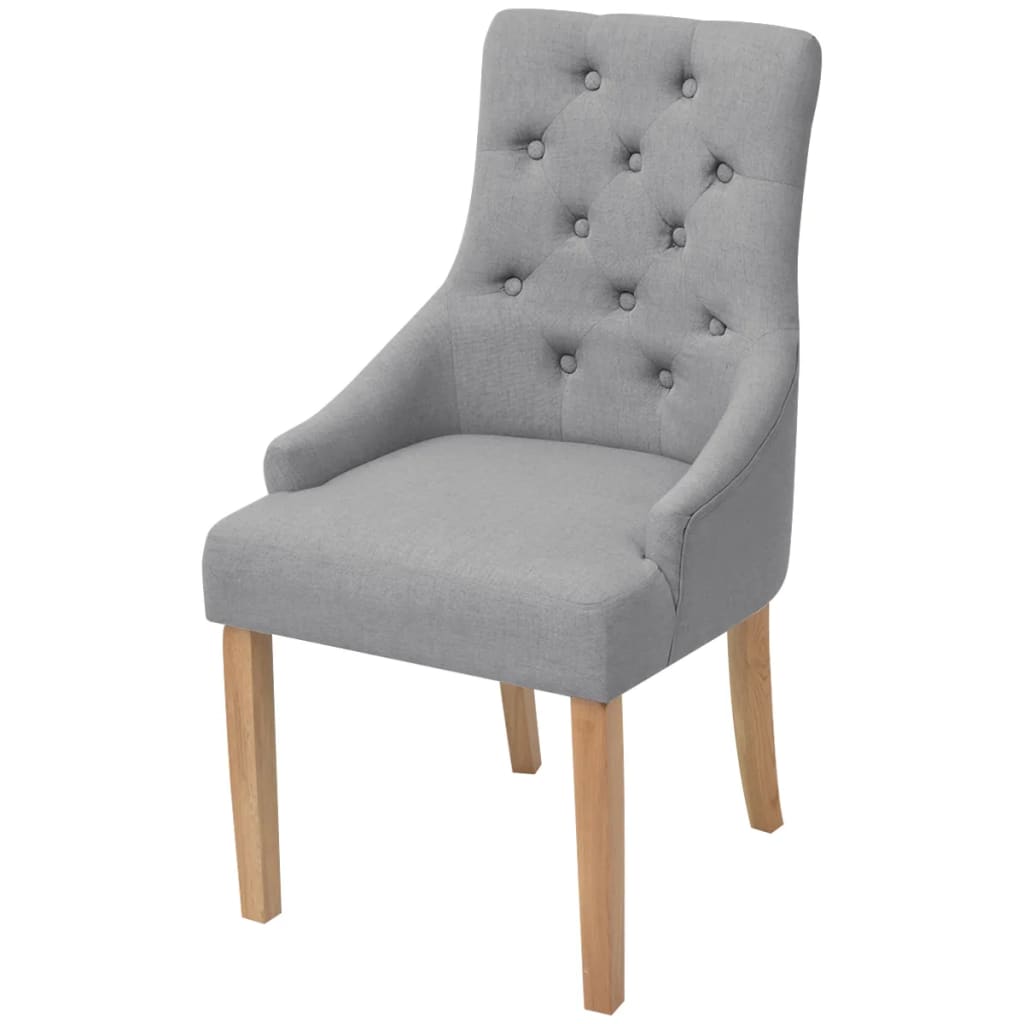vidaXL Eetkamerstoelen 2 st stof lichtgrijs