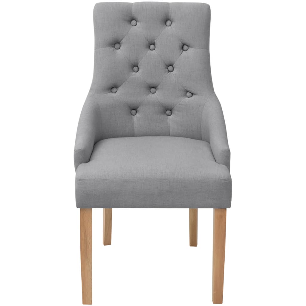 vidaXL Eetkamerstoelen 2 st stof lichtgrijs