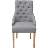 vidaXL Eetkamerstoelen 2 st stof lichtgrijs