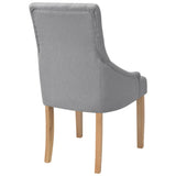 vidaXL Eetkamerstoelen 2 st stof lichtgrijs