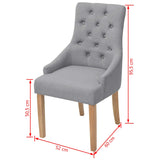 vidaXL Eetkamerstoelen 2 st stof lichtgrijs