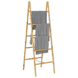 vidaXL Dubbele handdoekenladder met 5 tredes 50x160 cm bamboe