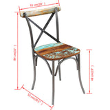 vidaXL Eetkamerstoelen 2 st massief gerecycled hout