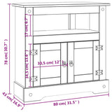 vidaXL Wandtafel Mexicaans grenenhout Corona-stijl 80x43x78 cm