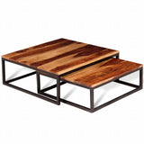 vidaXL 2-Piece Coffee Table Set Solid Acacia Wood
