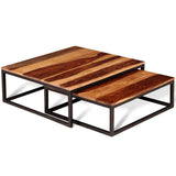 vidaXL 2-Piece Coffee Table Set Solid Acacia Wood