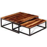 vidaXL 2-Piece Coffee Table Set Solid Acacia Wood