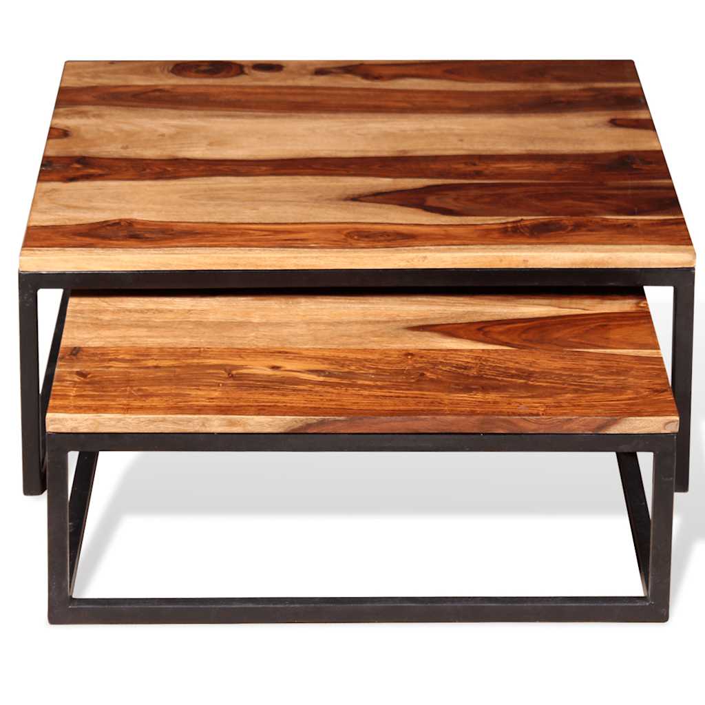 vidaXL 2-Piece Coffee Table Set Solid Acacia Wood