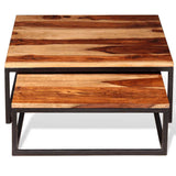 vidaXL 2-Piece Coffee Table Set Solid Acacia Wood