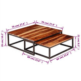 vidaXL 2-Piece Coffee Table Set Solid Acacia Wood