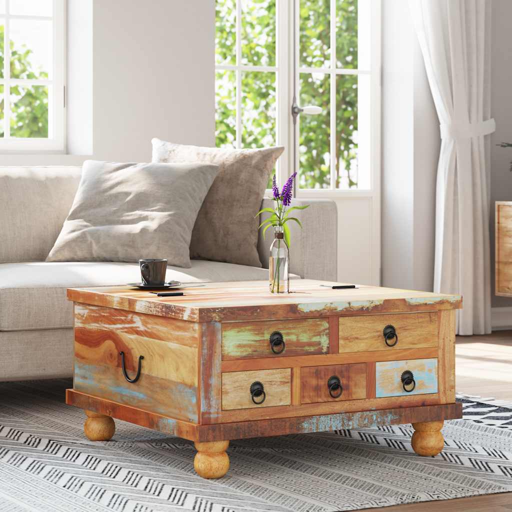 vidaXL Coffee Table 70x70x38 cm Recycled Wood