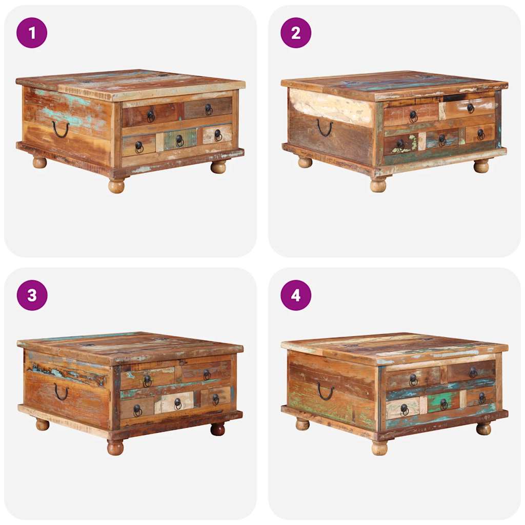 vidaXL Coffee Table 70x70x38 cm Recycled Wood