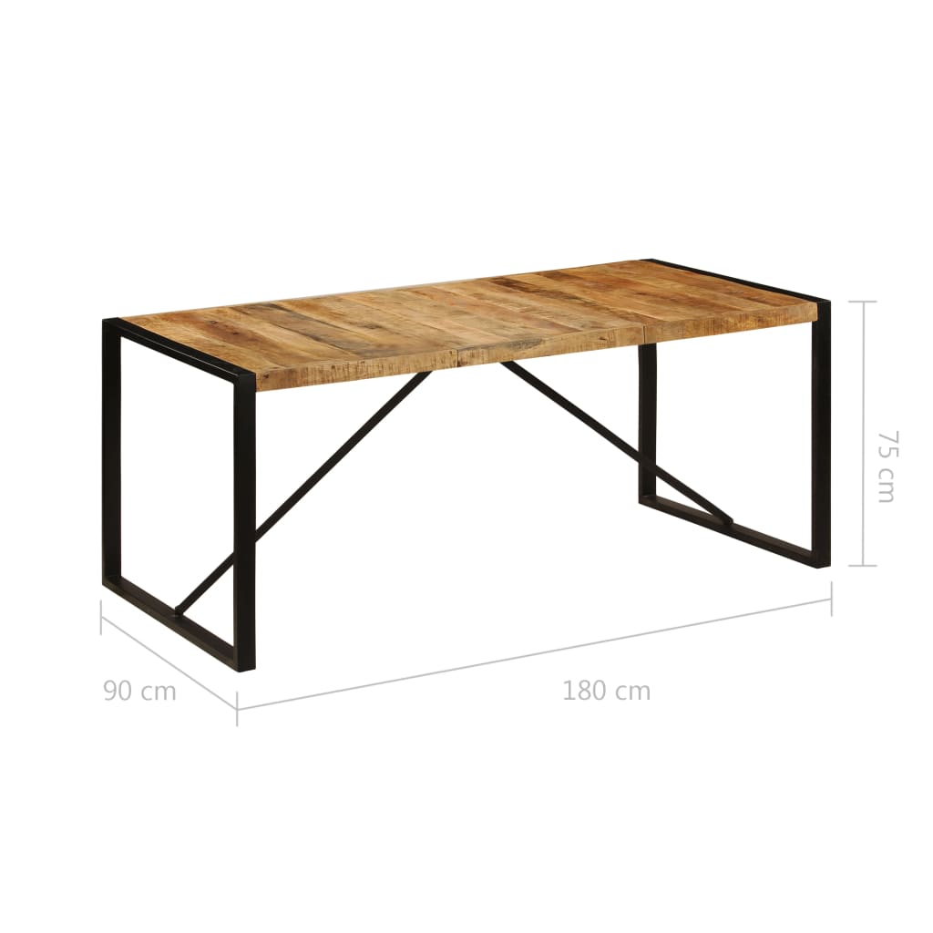 vidaXL Dining Table 180 cm Solid Rough Mango Wood