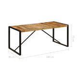 vidaXL Dining Table 180 cm Solid Rough Mango Wood