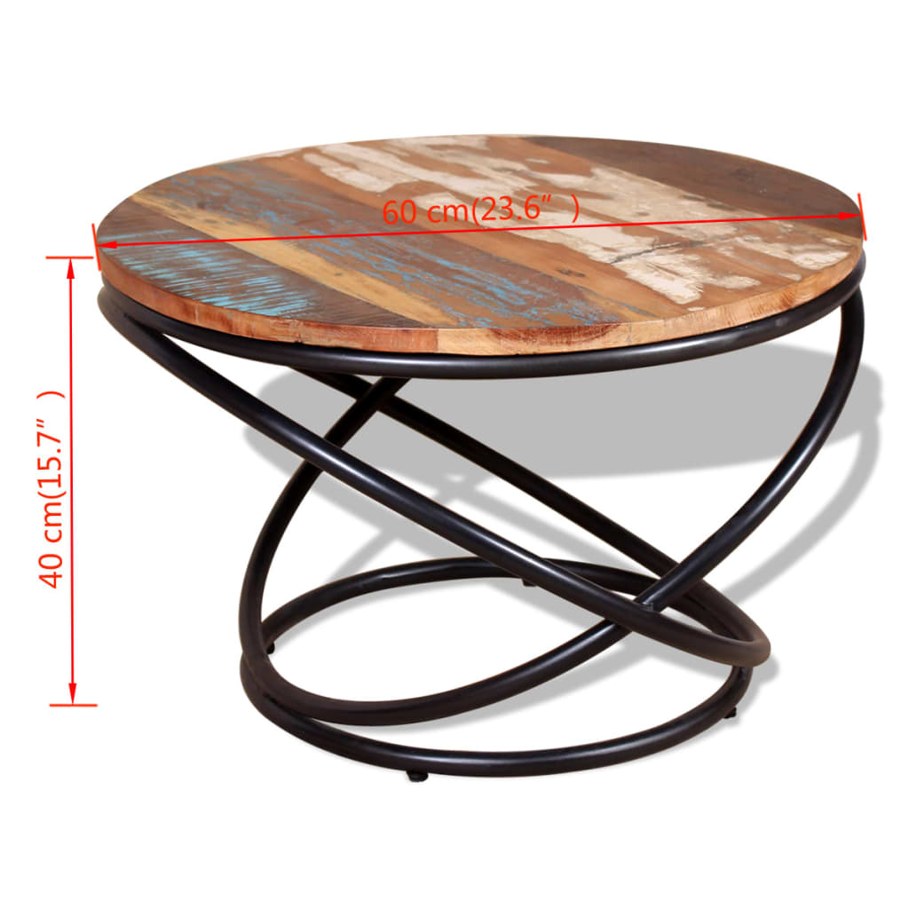 vidaXL Coffee table 60x60x40 cm solid reclaimed wood