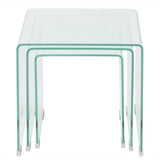 vidaXL Side Table Set 3-piece Transparent Tempered Glass