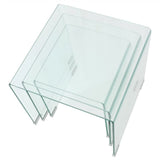 vidaXL Side Table Set 3-piece Transparent Tempered Glass