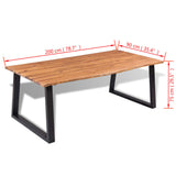 vidaXL Eetkamertafel 200x90 cm massief acaciahout