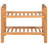 vidaXL Schoenenrek met 2 schappen 50x27x40 cm massief eikenhout
