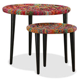 vidaXL Coffee Table Set Chindi Pattern Multicolour 2-piece