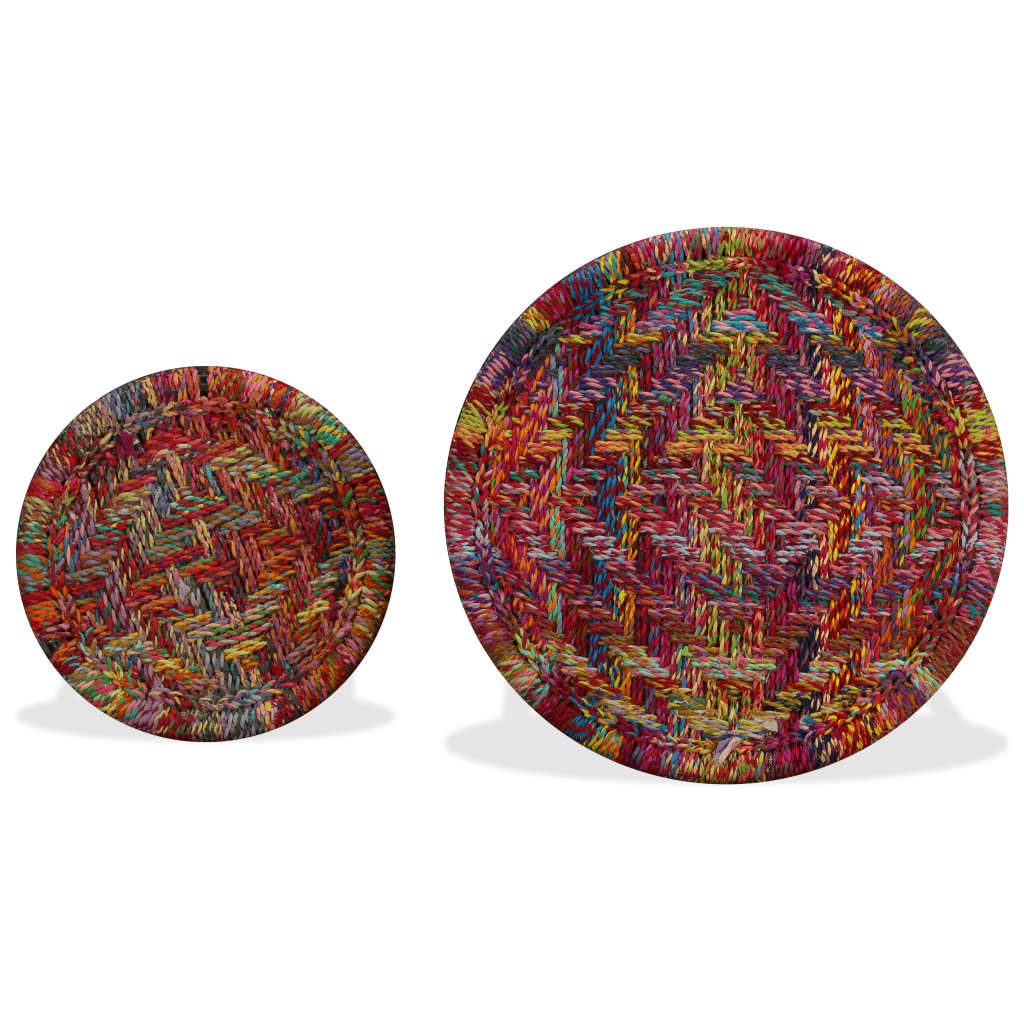 vidaXL Coffee Table Set Chindi Pattern Multicolour 2-piece