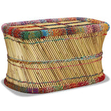 vidaXL Coffee Table with Chindi Details Bamboo Multicolored