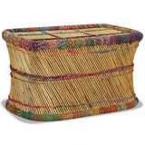vidaXL Coffee Table with Chindi Details Bamboo Multicolored